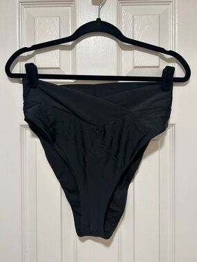 aerie Black High-Cut Cheeky Bikini Bottoms